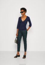 Z62T536 Women Anna Field Long Sleeved Top Dark Blue - Image 2