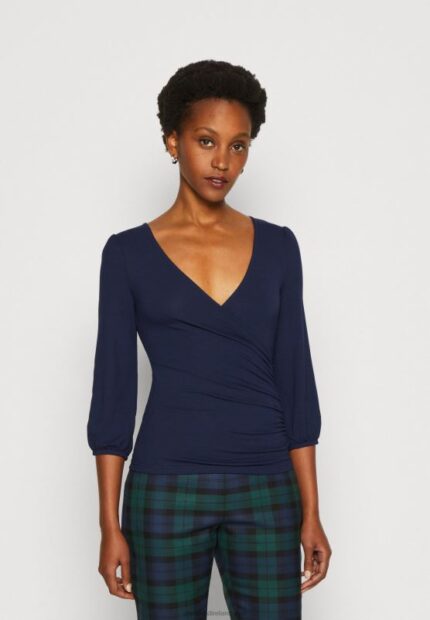 Z62T536 Women Anna Field Long Sleeved Top Dark Blue