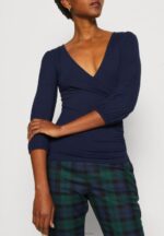 Z62T536 Women Anna Field Long Sleeved Top Dark Blue - Image 6