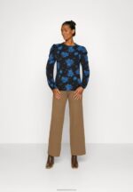 Z62T546 Women Anna Field Long Sleeved Top Dark Blue - Image 2