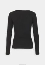 Z62T552 Women Anna Field Long Sleeved Top Black - Image 2