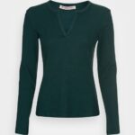 Z62T553 Women Anna Field Long Sleeved Top Dark Green