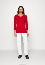 Z62T555 Women Anna Field Long Sleeved Top Dark Red - Image 2