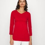 Z62T555 Women Anna Field Long Sleeved Top Dark Red