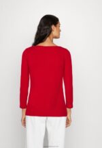 Z62T555 Women Anna Field Long Sleeved Top Dark Red - Image 3