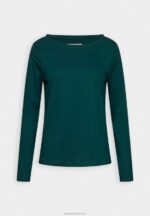 Z62T556 Women Anna Field Long Sleeved Top Dark Green - Image 4