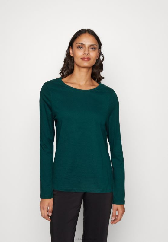 z62t556_women_anna_field_long_sleeved_top_dark_green.jpg Z62T556 Women Anna Field Long Sleeved Top Dark Green - Image 1