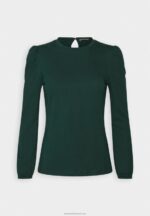 Z62T559 Women Anna Field Long Sleeved Top Dark Green - Image 4
