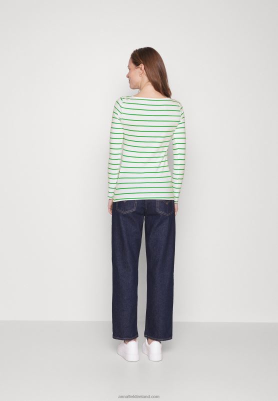 Z62T562 Women Anna Field 2 Pack Long Sleeved Top White/Green - Image 3