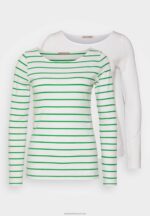 Z62T562 Women Anna Field 2 Pack Long Sleeved Top White/Green - Image 5
