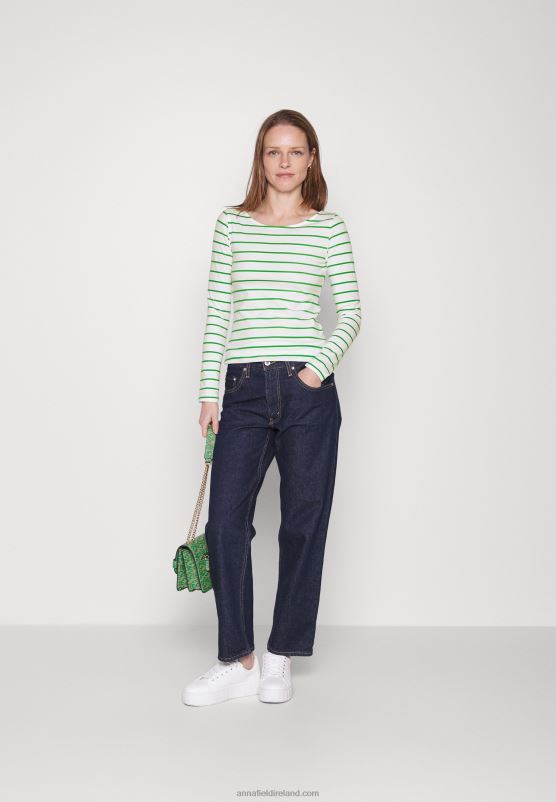 Z62T562 Women Anna Field 2 Pack Long Sleeved Top White/Green - Image 1
