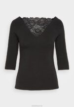 Z62T564 Women Anna Field Long Sleeved Top Black - Image 5