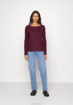 Z62T567 Women Anna Field Long Sleeved Top Dark Red - Image 2