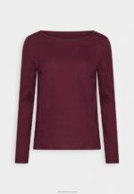 Z62T567 Women Anna Field Long Sleeved Top Dark Red - Image 4