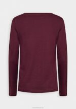 Z62T567 Women Anna Field Long Sleeved Top Dark Red - Image 6