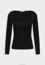 Z62T568 Women Anna Field Long Sleeved Top Black - Image 4
