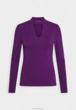 Z62T569 Women Anna Field Long Sleeved Top Purple - Image 4