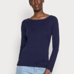 Z62T570 Women Anna Field Long Sleeved Top Dark Blue