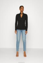 Z62T573 Women Anna Field Long Sleeved Top Black - Image 2