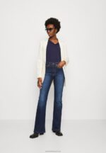 Z62T574 Women Anna Field Long Sleeved Top Dark Blue - Image 2