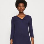 Z62T574 Women Anna Field Long Sleeved Top Dark Blue