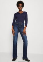 Z62T574 Women Anna Field Long Sleeved Top Dark Blue - Image 4