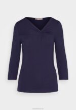 Z62T574 Women Anna Field Long Sleeved Top Dark Blue - Image 5