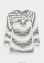 Z62T575 Women Anna Field Long Sleeved Top White/Black - Image 5