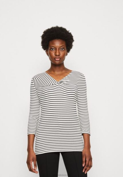 Z62T575 Women Anna Field Long Sleeved Top White/Black