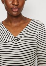Z62T575 Women Anna Field Long Sleeved Top White/Black - Image 6