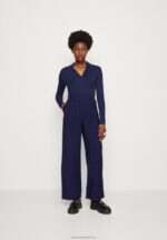 Z62T577 Women Anna Field Long Sleeved Top Dark Blue - Image 2