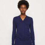 Z62T577 Women Anna Field Long Sleeved Top Dark Blue