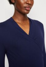 Z62T577 Women Anna Field Long Sleeved Top Dark Blue - Image 6