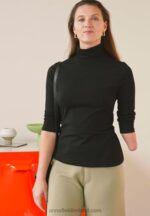 Z62T579 Women Anna Field Long Sleeved Top Black - Image 2