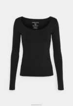 Z62T580 Women Anna Field Long Sleeved Top Black - Image 8