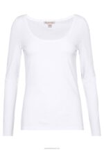 Z62T581 Women Anna Field Long Sleeved Top White - Image 4