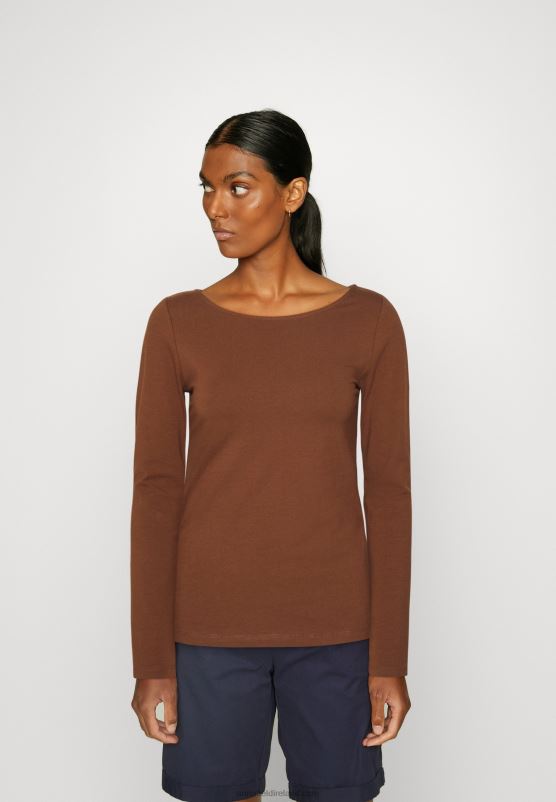 Z62T584 Women Anna Field 2 Pack Long Sleeved Top Brown/White - Image 2