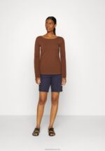 Z62T584 Women Anna Field 2 Pack Long Sleeved Top Brown/White