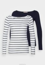 Z62T587 Women Anna Field 2 Pack Long Sleeved Top White/Navy