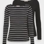 Z62T591 Women Anna Field 2 Pack Long Sleeved Top Black