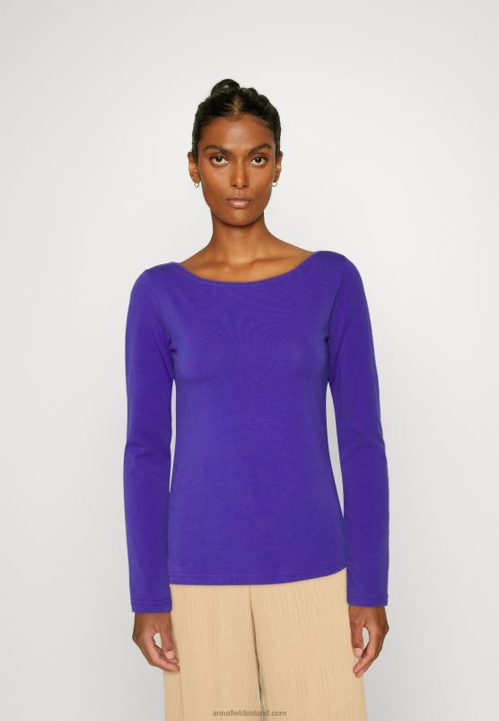Z62T592 Women Anna Field 2 Pack Long Sleeved Top Blue/Black - Image 2