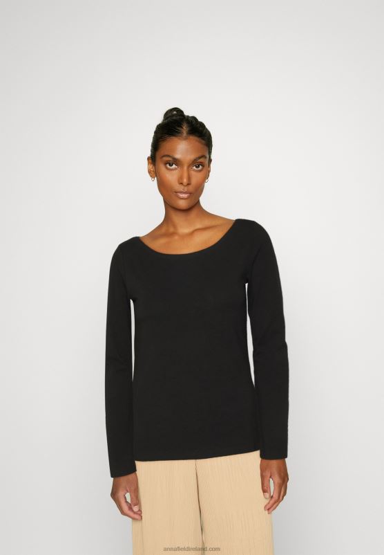 Z62T592 Women Anna Field 2 Pack Long Sleeved Top Blue/Black - Image 4