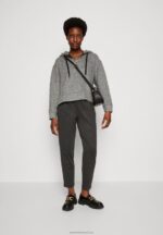 Z62T634 Women Anna Field Trousers Mottled Dark Grey - Image 2