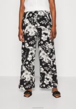 Z62T640 Women Anna Field Trousers Black/Off White