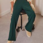 Z62T650 Women Anna Field Trousers Dark Green