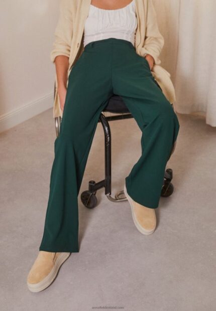 Z62T650 Women Anna Field Trousers Dark Green