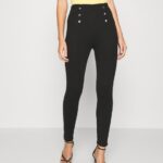 Z62T652 Women Anna Field Punto Leggings With Button Detail Leggings Trousers Black