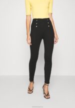 Z62T652 Women Anna Field Punto Leggings With Button Detail Leggings Trousers Black