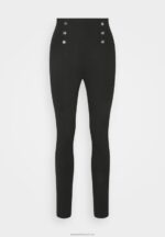 Z62T652 Women Anna Field Punto Leggings With Button Detail Leggings Trousers Black - Image 4