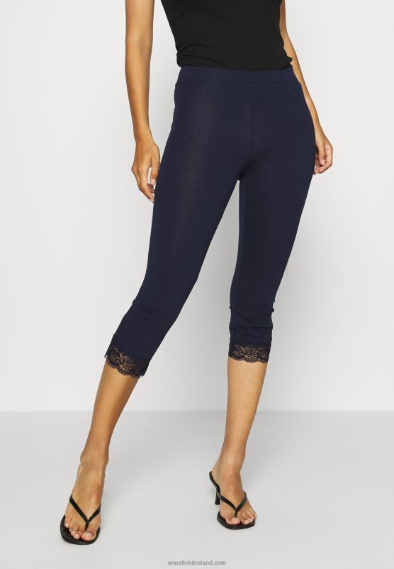 Z62T653 Women Anna Field 2 Pack Leggings Trousers Dark Blue/Black - Image 4